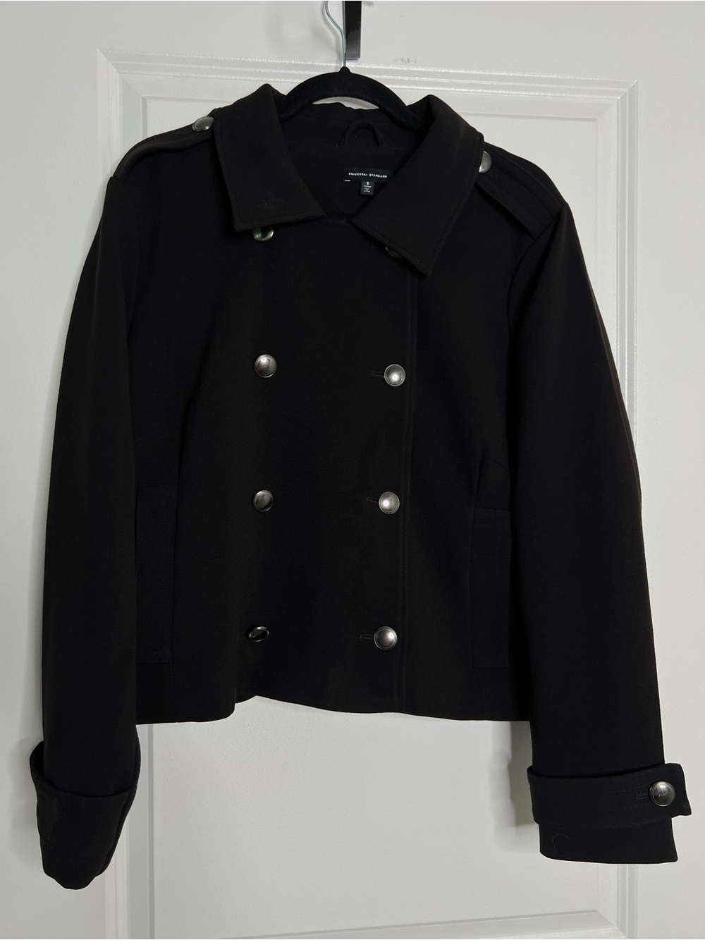 Universal Standard Vineyard Stretch Twill Military Jacket Black Size Small